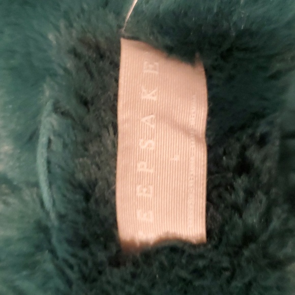 Keepsake women's green faux fur Mob Wive bomber short jacket size L - Picture 10 of 17